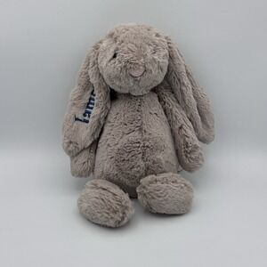 Jellycat Bashful Taupe Bunny Plush 12" JCINC3094 Personalized 'Jameson'